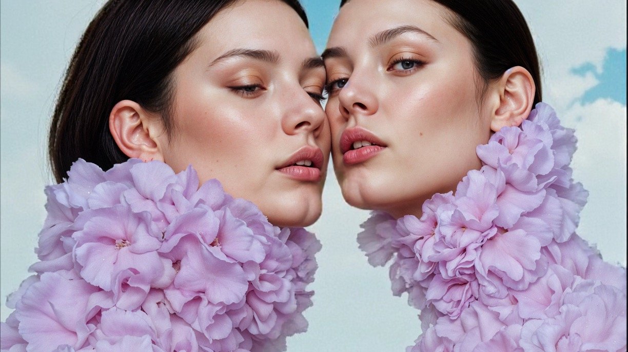 donne vicine con abito stravagante