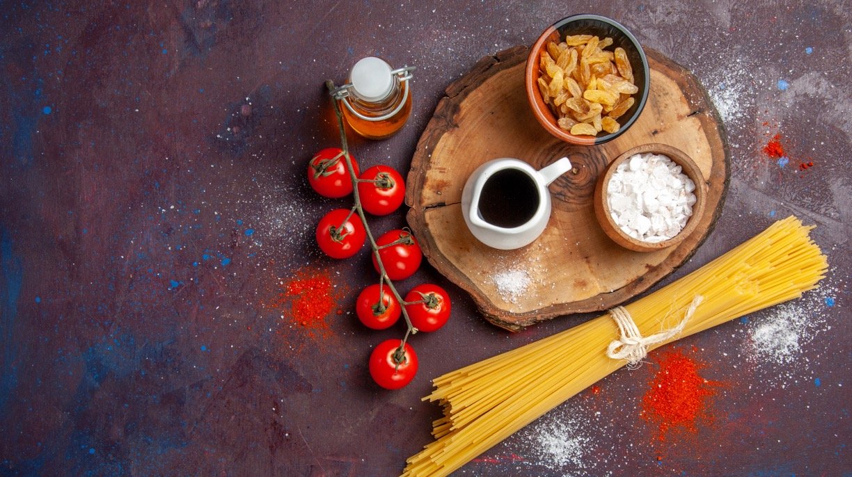 set con alimenti vari